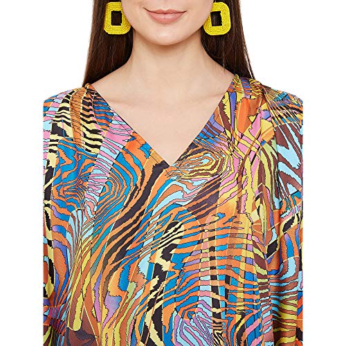 Image of Oussum Women Plus Size Kaftan Kimono Loose Maxi summer dresses for women Beach 3 /4 Sleeve Casual lounge dress Boho