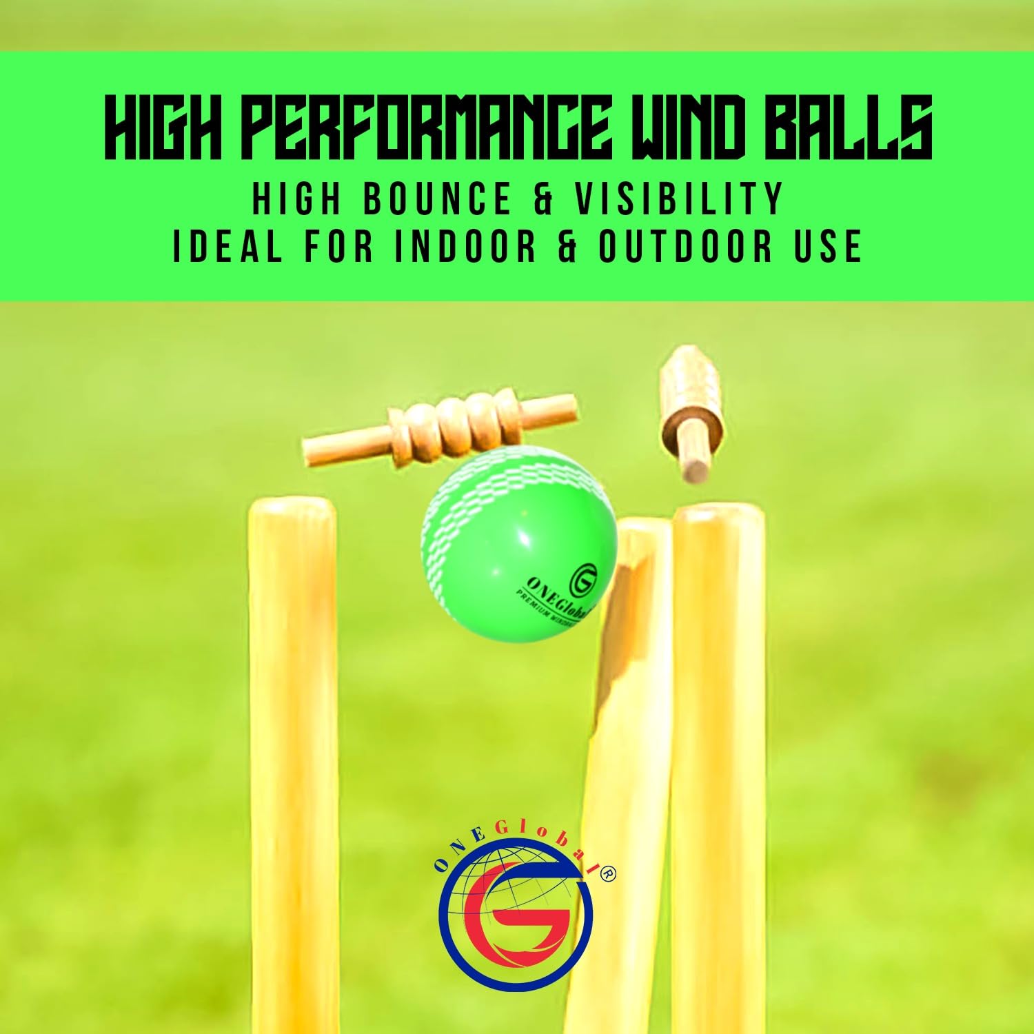 ONEGlobal Premium Windball Soft Cricket Ball, 6-GREEN, Standard - Image 3