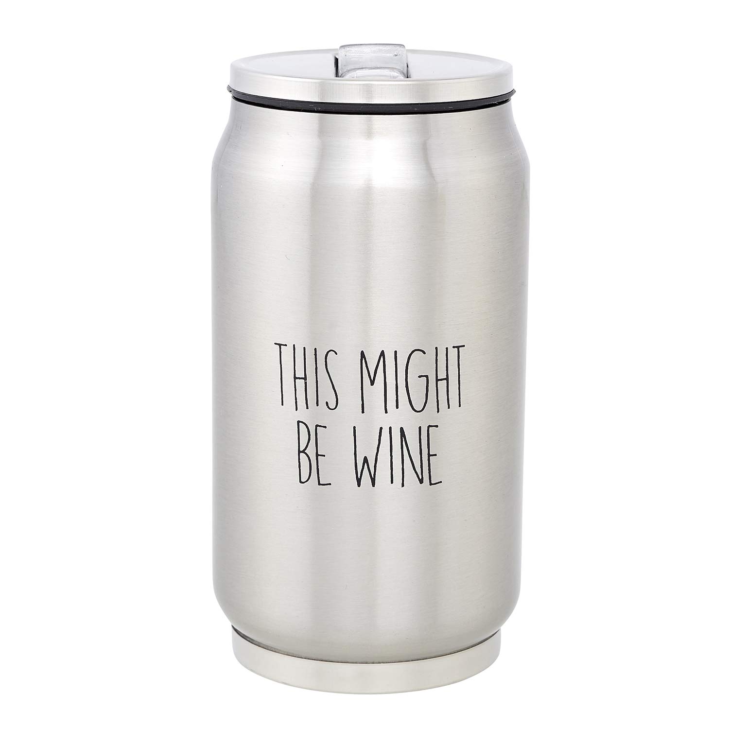 SANTA BARBARA DESIGN STUDIO SB D4410 Sips Stainless-Steel Insulated Can (Tumbler) with Lid and Collapsible Straw, 18/8, Might Be Wine
