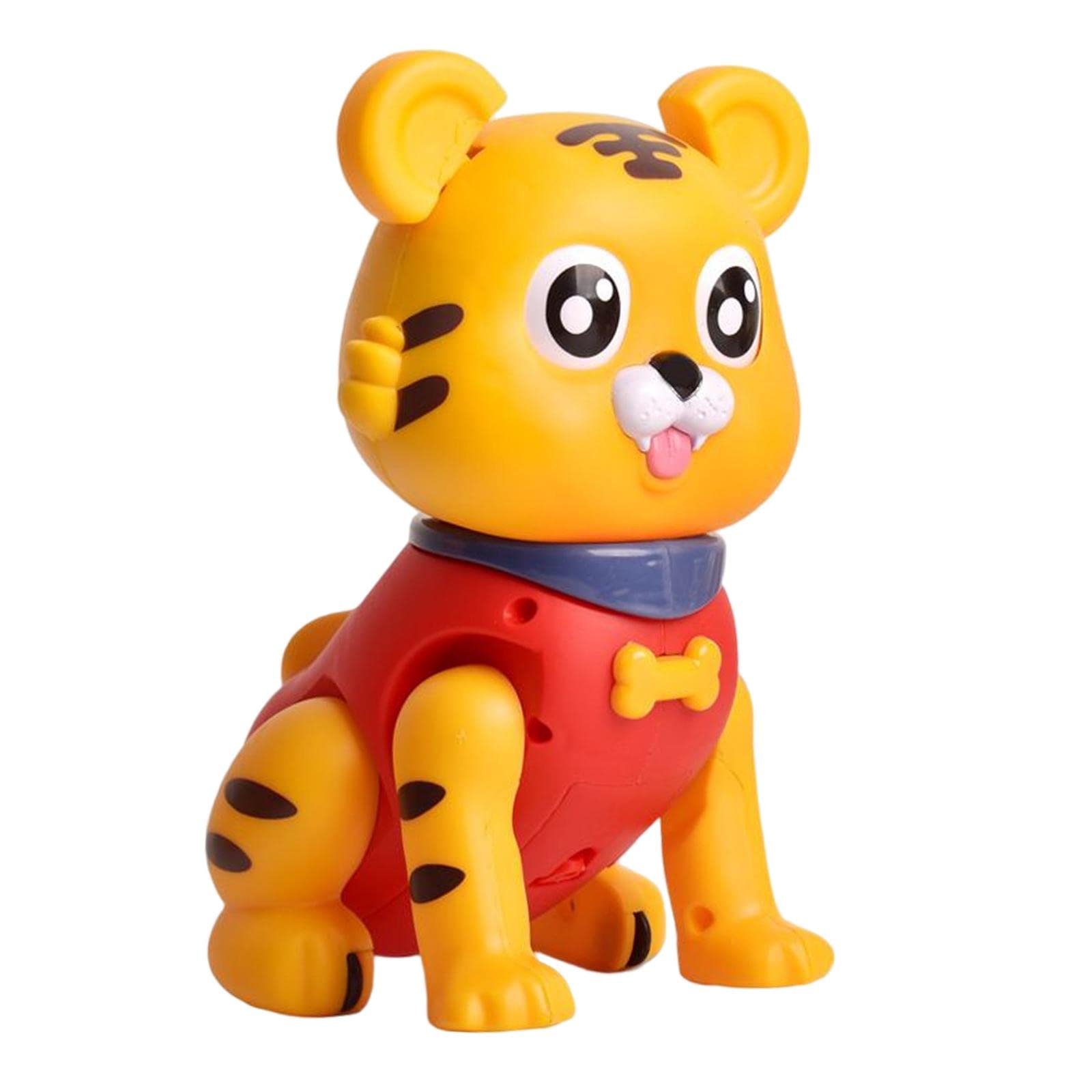 Musical Electronic Tiger Early Educational Companion Animals for Ages 2+, Blue (Color : Red)