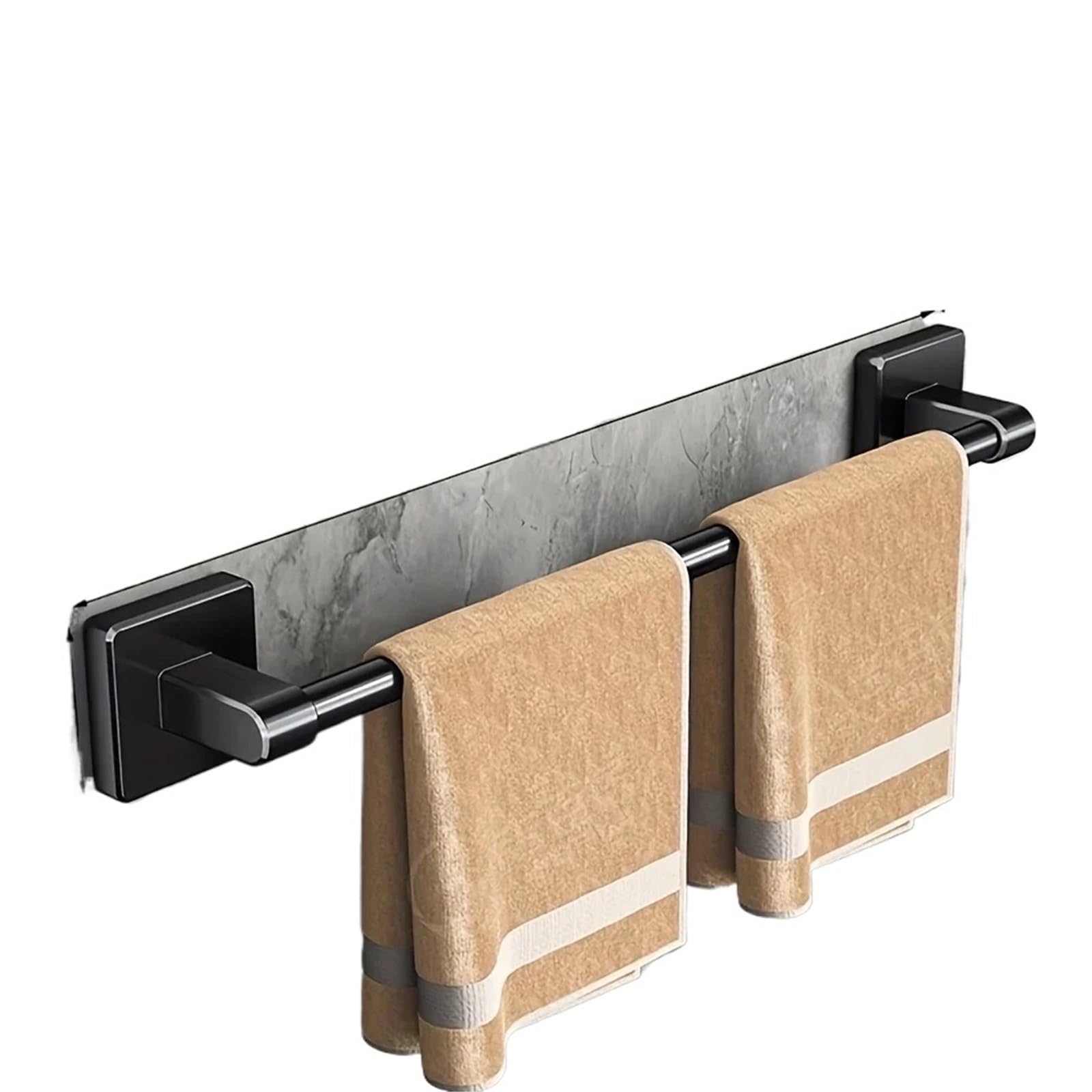 Bathroom Towel Holder White Without Drilling Black Rack TowelBar Self-Adhesive TowelRail for Bathroom(Black 40CM)