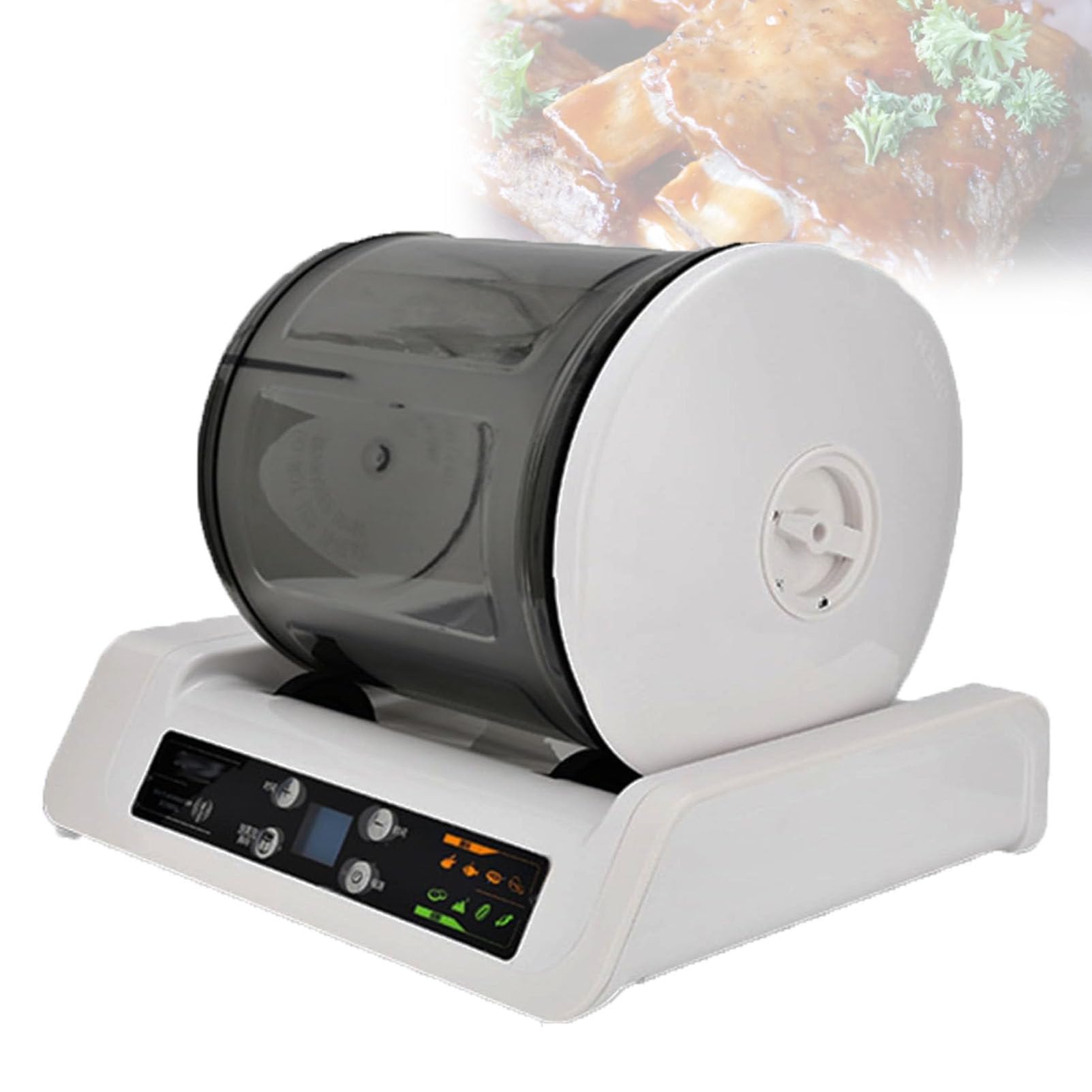 YXYLJOZ Commercial Meat Tumbler Marinator, AS Vacuum Drum, LED Display, 0-10H Timing Electric Meat Tenderizer, for BBQ and Restaurants