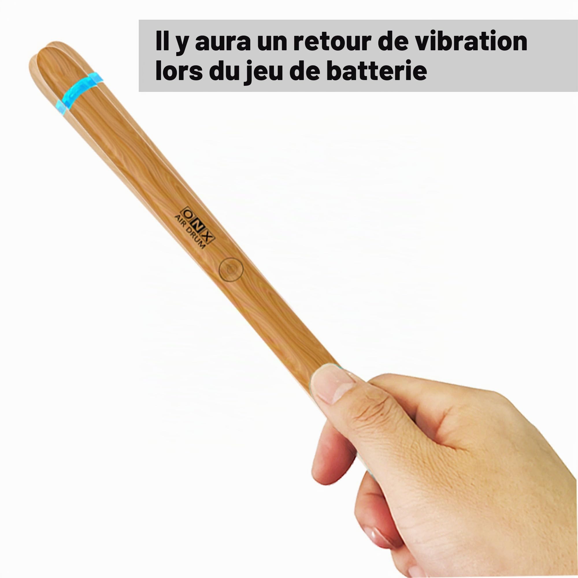 Baguettes de batterie aérienne Air Drumsticks, Batterie virtuelle à air avec baguettes et pédales, Bluetooth, 8 sons, kit de batterie électronique pour adultes et enfants, idée cadeau