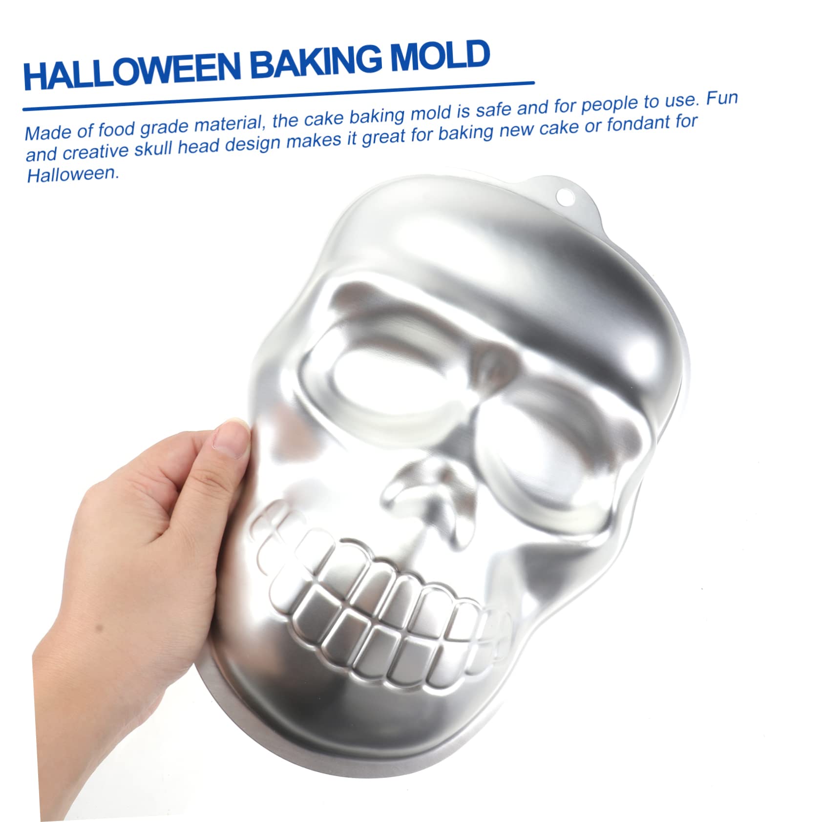 HEMOTON Moules À Gâteau En Aluminium Antiadhésifs En Forme De Crâne Pour Halloween 3 Pièces