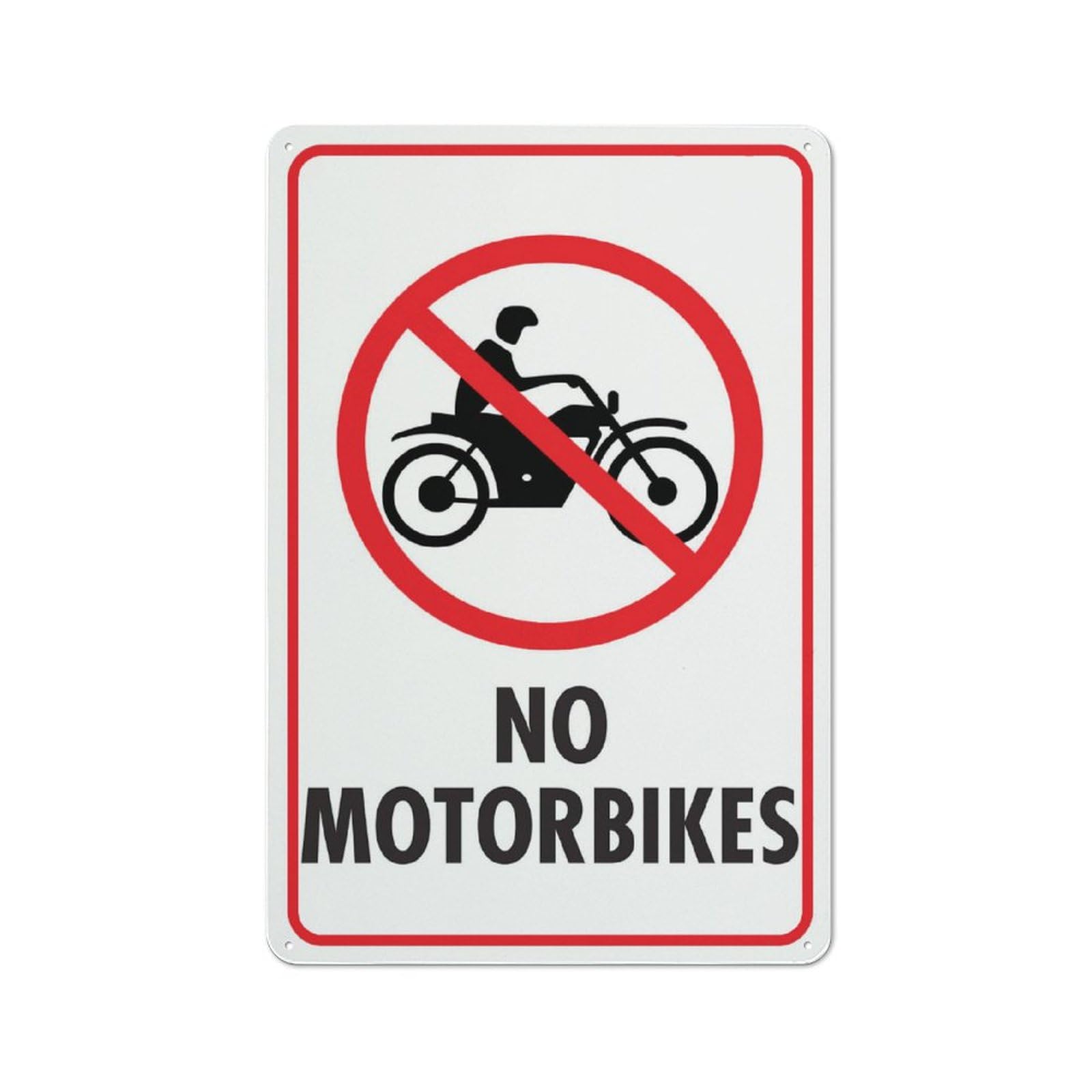 peiyeety No Motorbikes Vintage Tin Sign - Garden, Yard Wall Decor | Home & Business Prohibition Sign 8x12 Inch