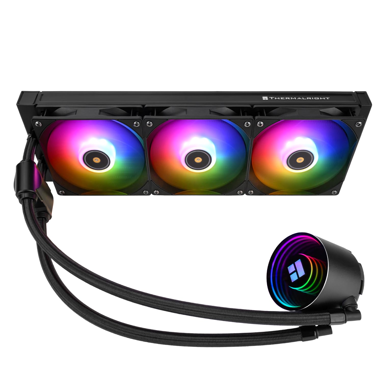 Thermalright-TR Frozen Notte 360 Negro ARGB V2 enfriador de CPU de agua, 3 ventiladores PWM con velocidad de 2000 rpm, Intel LGA 1851/115X/1200/2011, adecuado para AM4/AM5, disipador de calor líquido