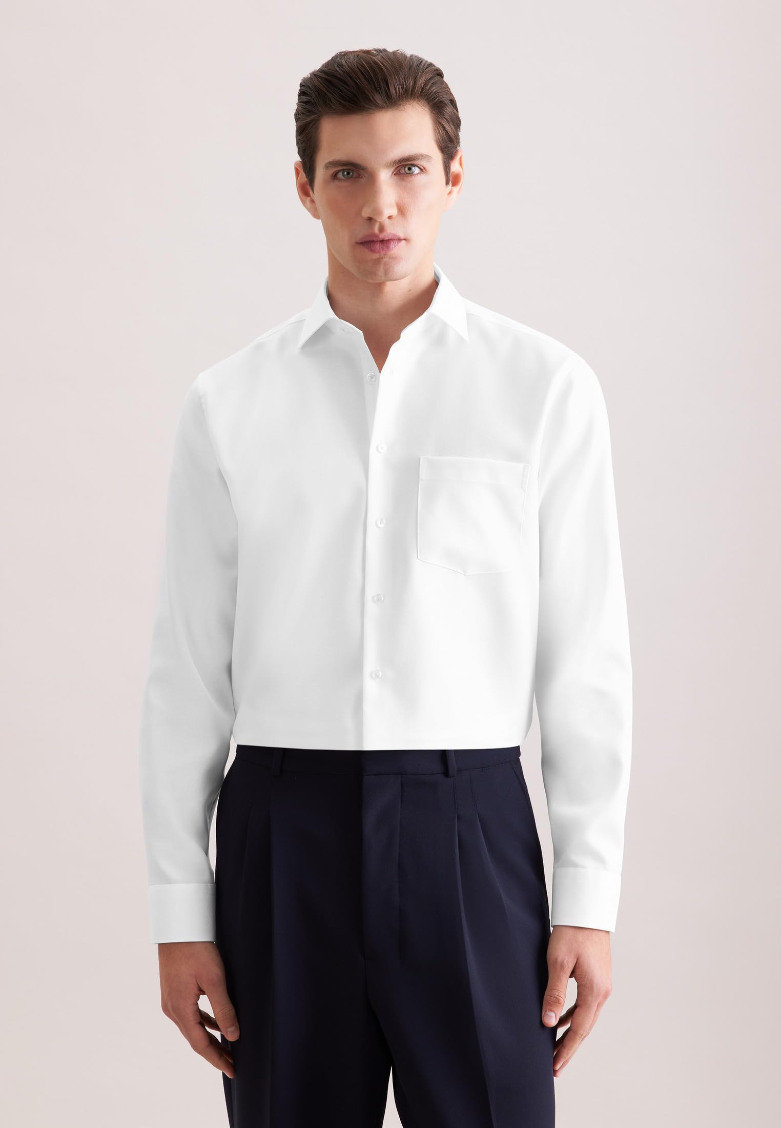 Seidensticker Regular Fit Langarm Business Hemd Camicia da Lavoro Uomo (Pacco da 1)
