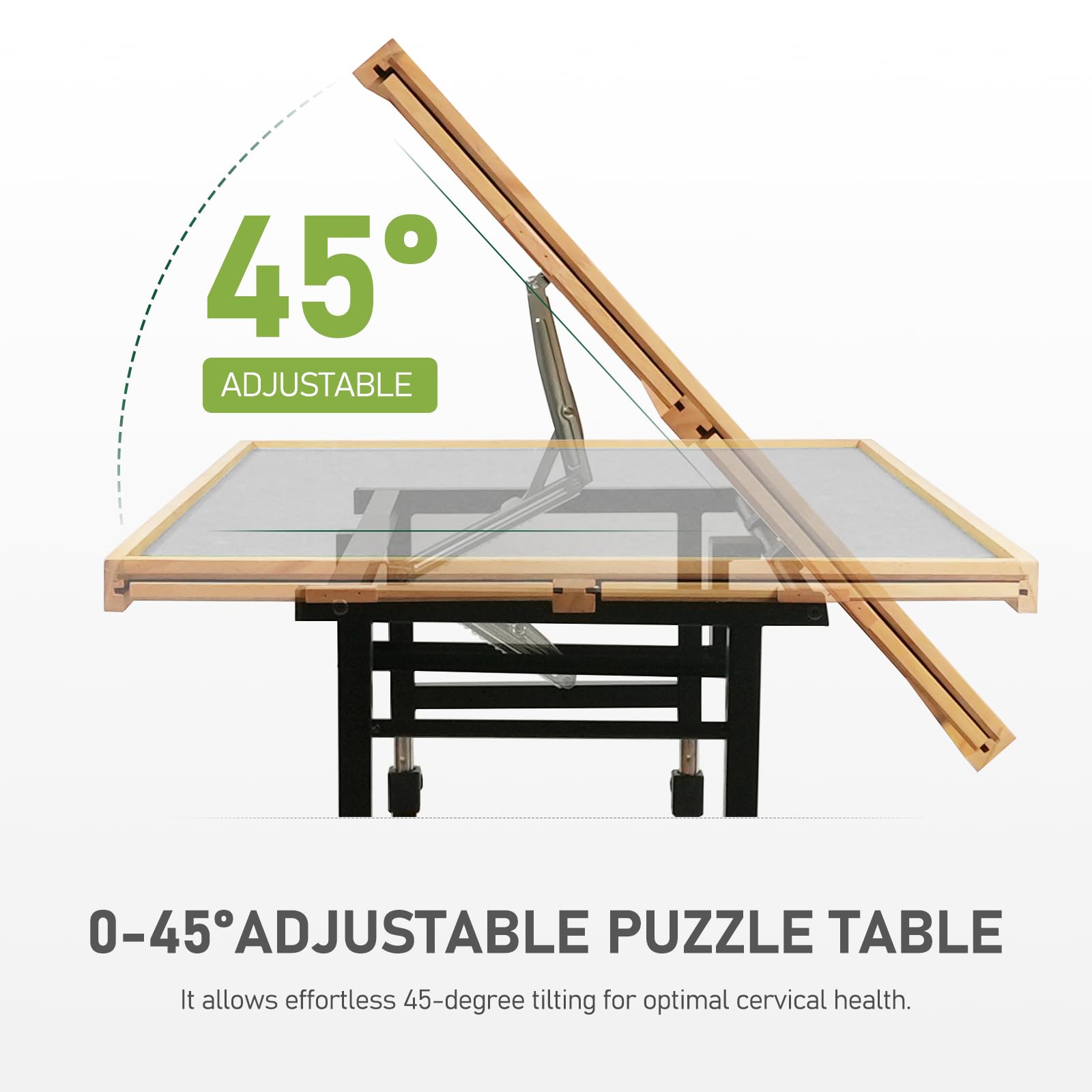 1500 Pieces Puzzle Table with Wheels, with Drawers and Cover, 34.25" x 25.2" Adjustable Height & 45° Tilting, Puzzle Board for Adults