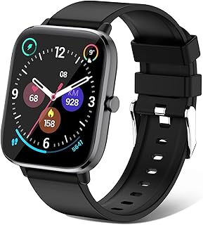 DOOK Smart Watch for Men Women, 1.7" Touch Screen Fitness Tracker Watch Sport Smartwatch with Heart Rate and Sleep Monitor, IP68 Waterproof Pedometer Activity Tracker for Android iOS, Black