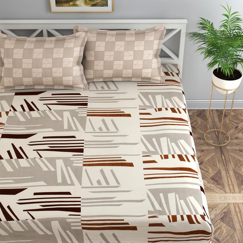 Florida 180 TC Cotton King Size Bedsheet for Double Bed with 2 Pillow Cover Size (228 X 275 Cm) Pillow (46X69) Cm Beige Color (B0CX9B436D) Amazon Price History, Amazon Price Tracker