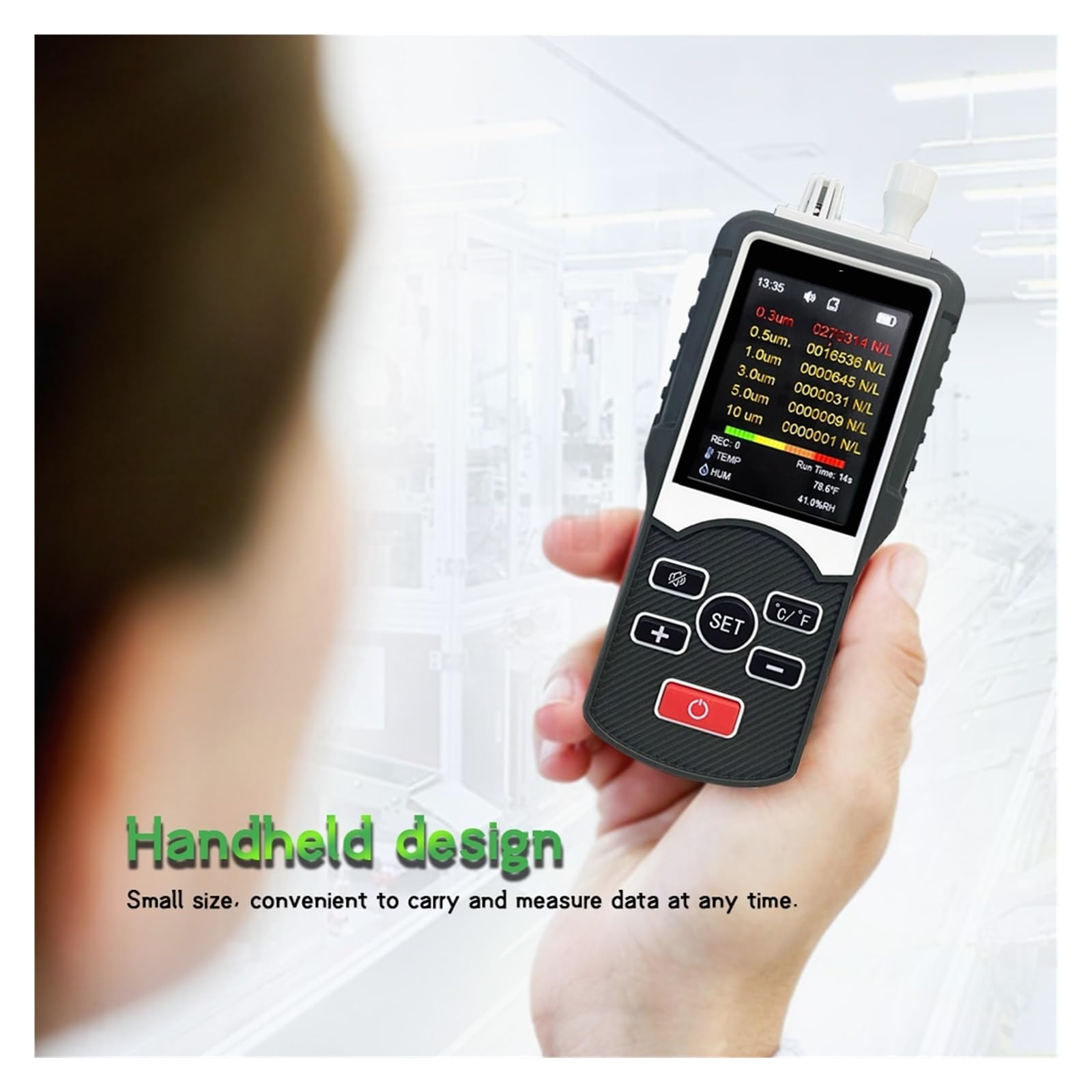 Rilevatore Gas, Contatore di particelle di polvere Rilevatore di CO2 PM2.5 a 6 canali con display LCD Tester di qualità dell'aria Monitor for gas for uso domestico,per casa ufficio scuola hotel