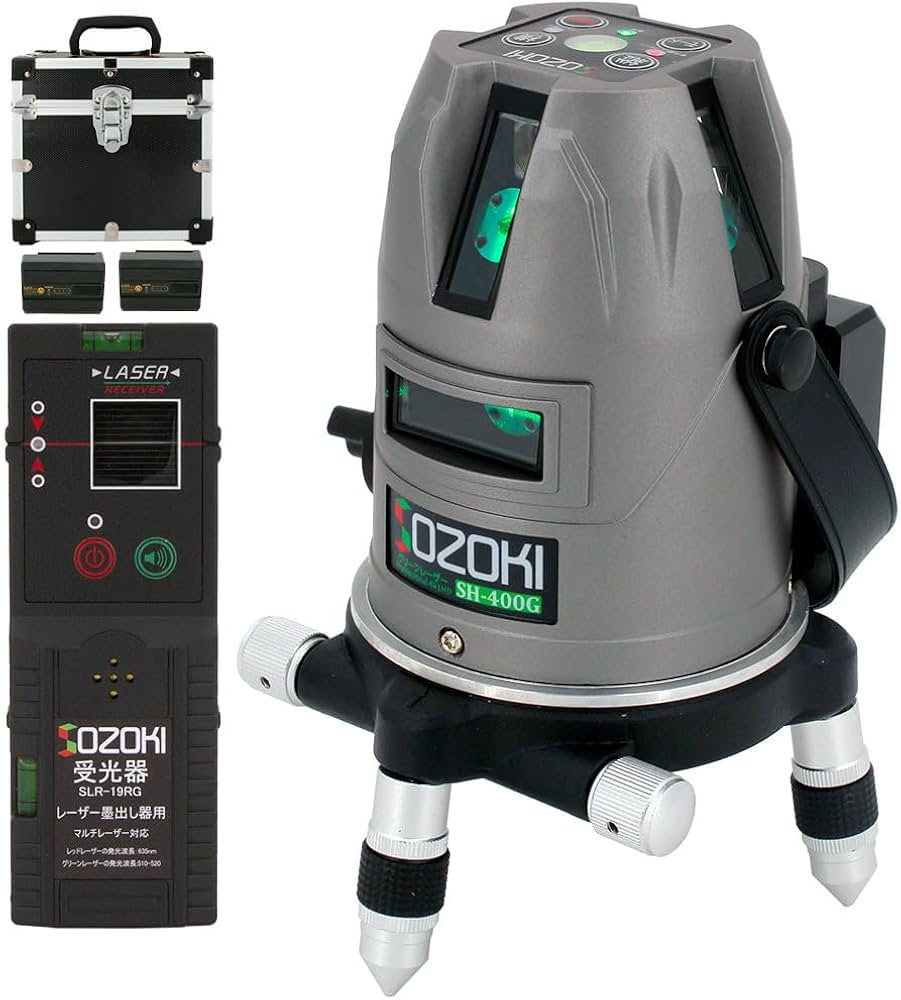 Amazon | SOZOKI レーザー墨出し器 SH-400G 【受光器セット】5ライン超