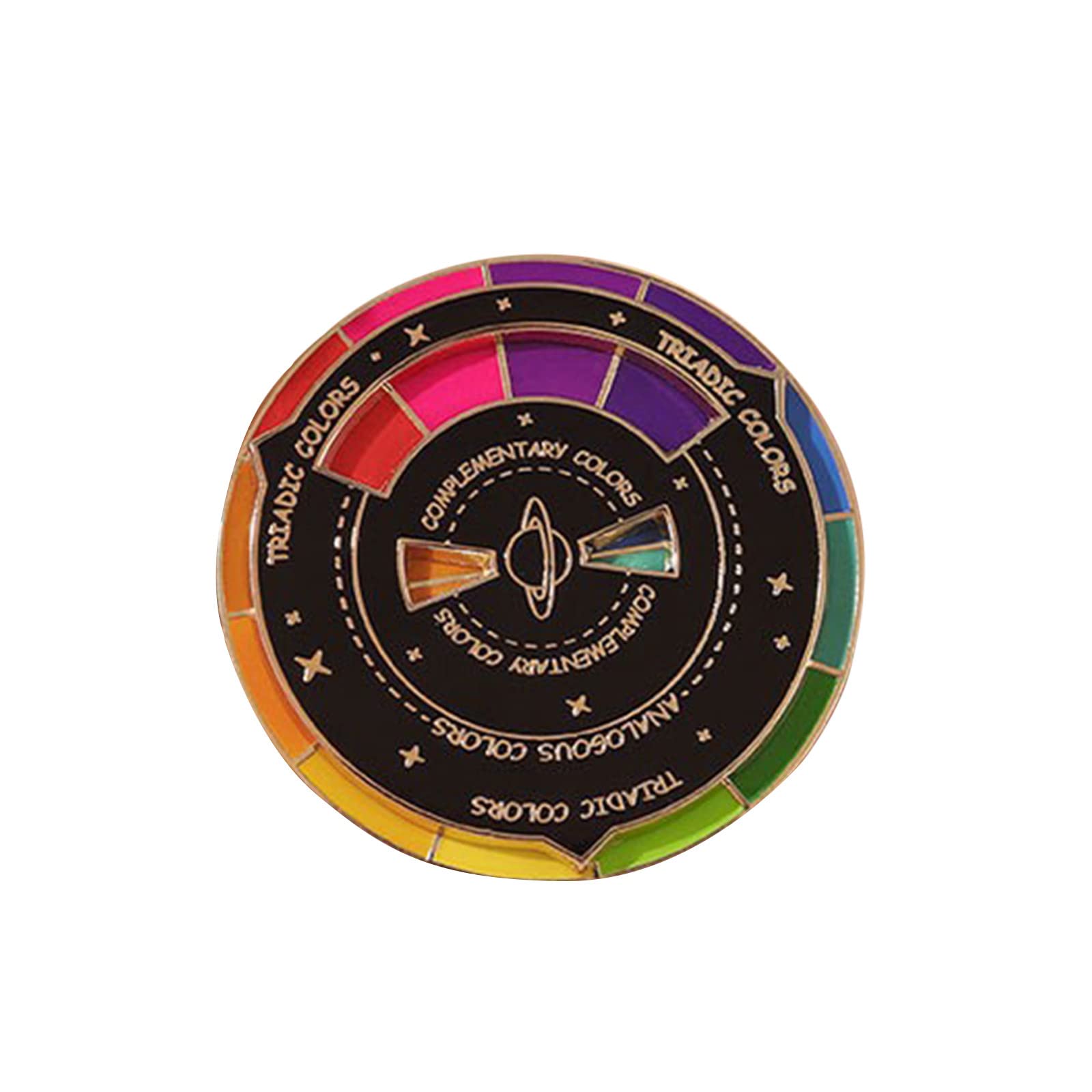 AlangbuduSweater Clip Creative Color Wheel Enamel Pin The Spinning Wheel Moves Nicely Color Wheel Craft Pearls And