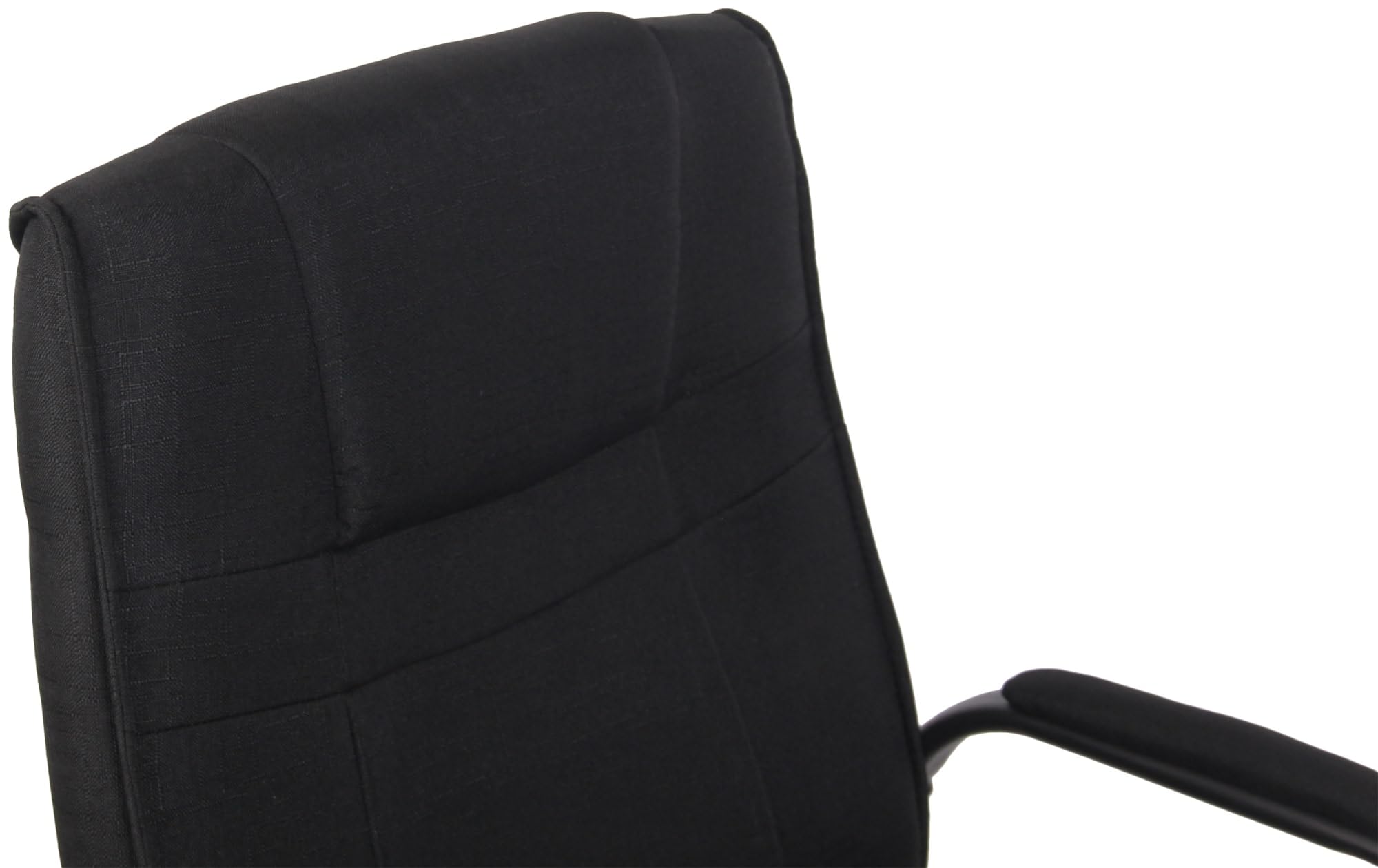 Silla Cantiléver Attila Tapizada en Tela con Base de Metal y Reposabrazos, Negro