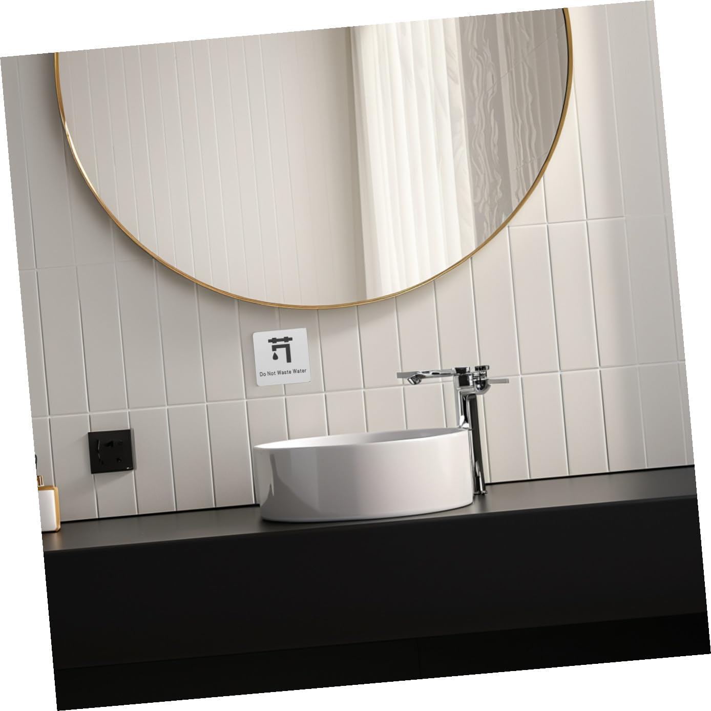 Water Saving Notice Sign Save Water Caution Wall Art for Bathroom Conservation Poster Alert Message for Commercial Restrooms and Industrial Spaces