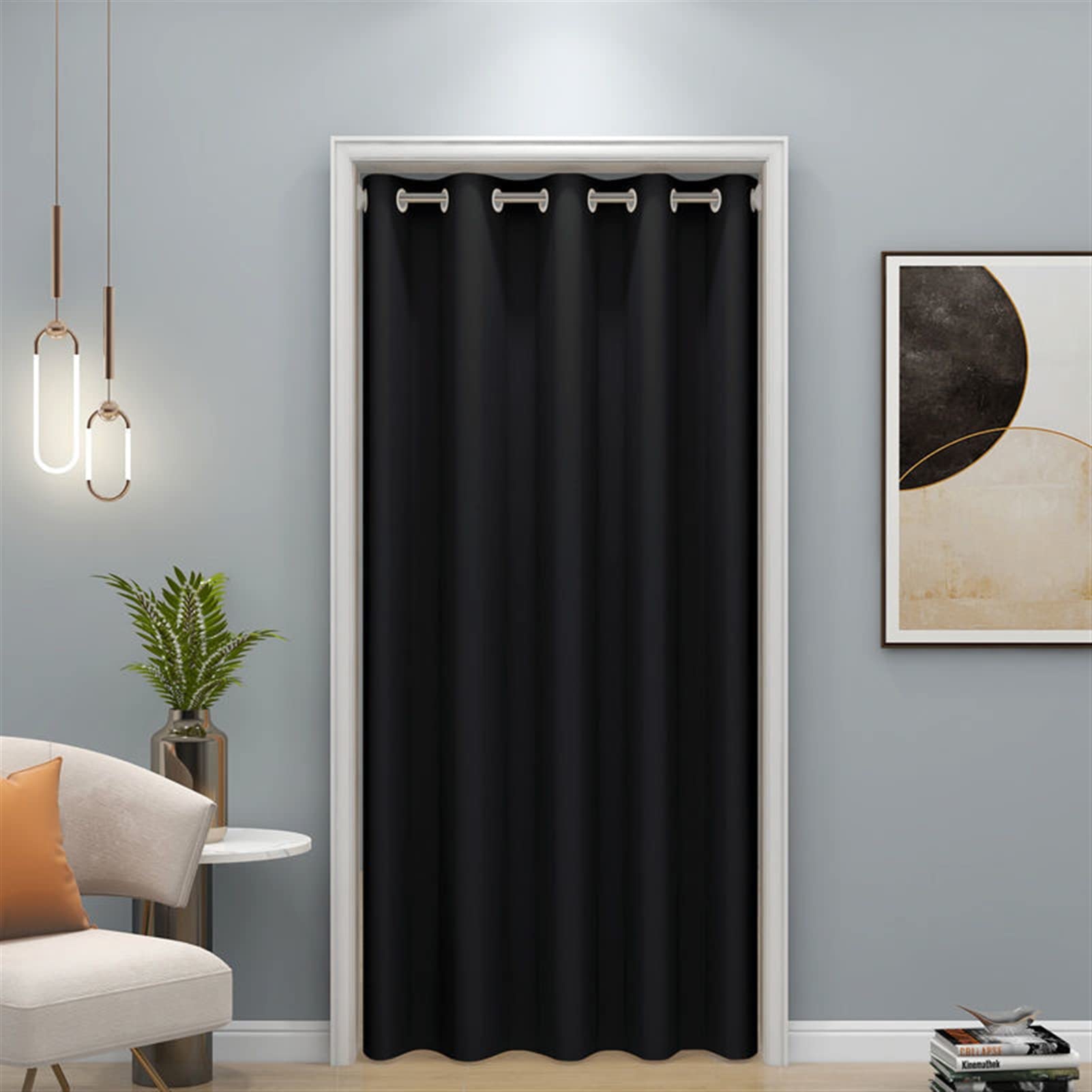 Liveinu Warmtewerend Gordijn 85x210cm - Magnetisch, Waterdicht En Geluidsisolerend - Zwart