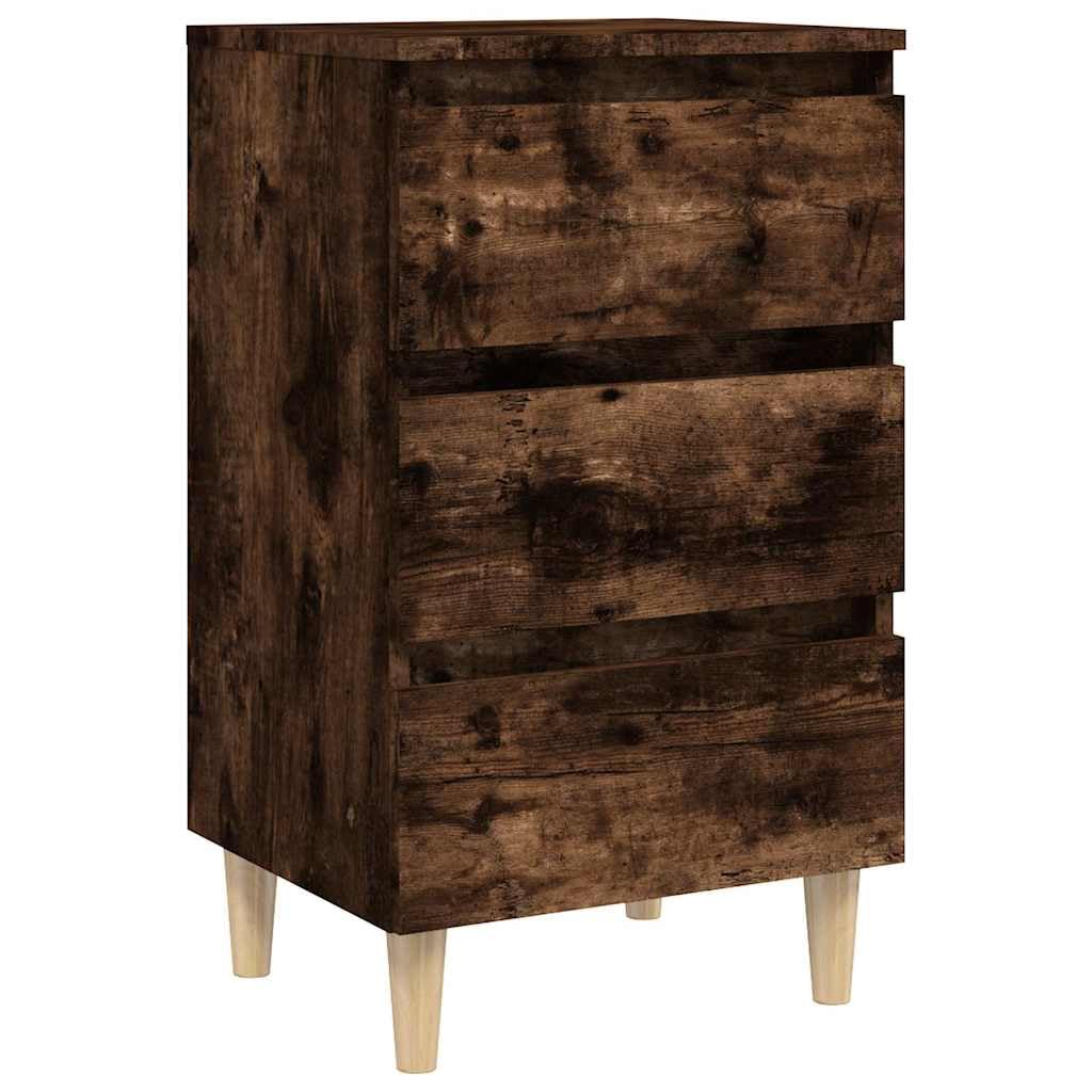 Set di 2 comodini con 3 cassetti, rovere affumicato, 40 x 35 x 69