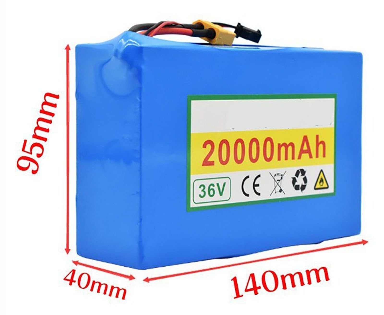 36V Ebike Batería 36V 20Ah 10S2P Batería para Bicicleta Electrica con Cargador Y BMS, Batería De Alta Potencia para 250W 350W 500W 750W 800W Motores