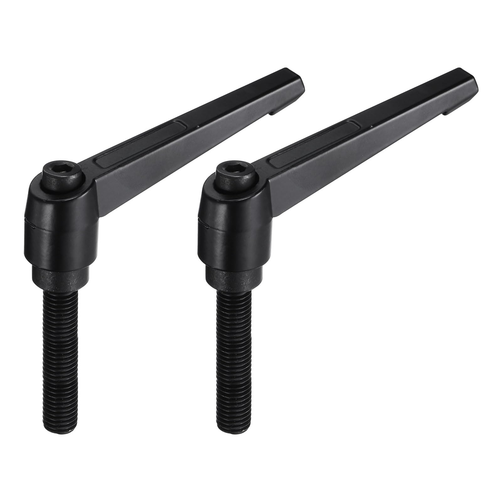 uxcell M12 x 60mm Handle Adjustable Clamping Lever Thread Push Button Ratchet Male Threaded Stud Knobs Locking Rotating Screw Handles Quick Release Bolt Black 2pcs