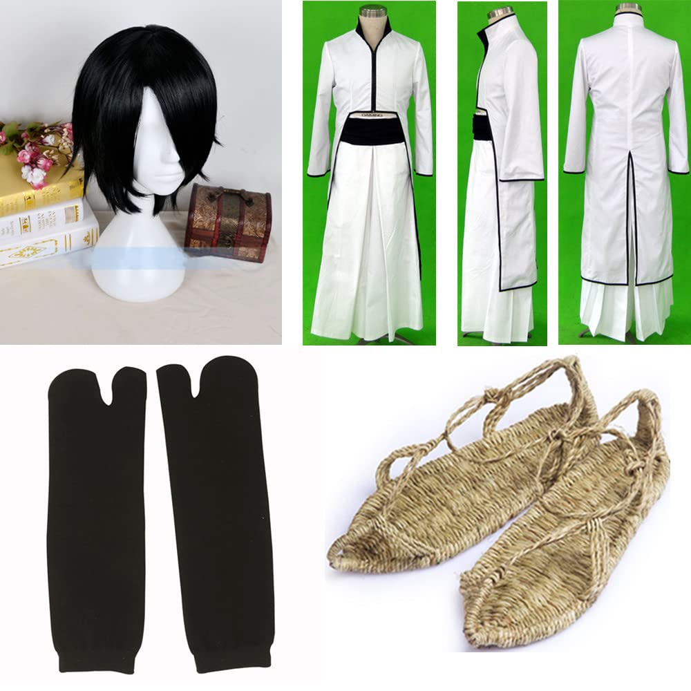 US size Anime Ulquiorra cifer kostium cosplay męski biały kimono garnitur (rozmiar M)