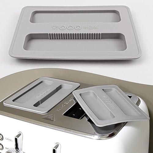 Miniatura 6 de 2 tapas de silicona para tostadora, cubierta de suciedad para tostadora, cubierta para hacer pan, máquina sándwich (gris)