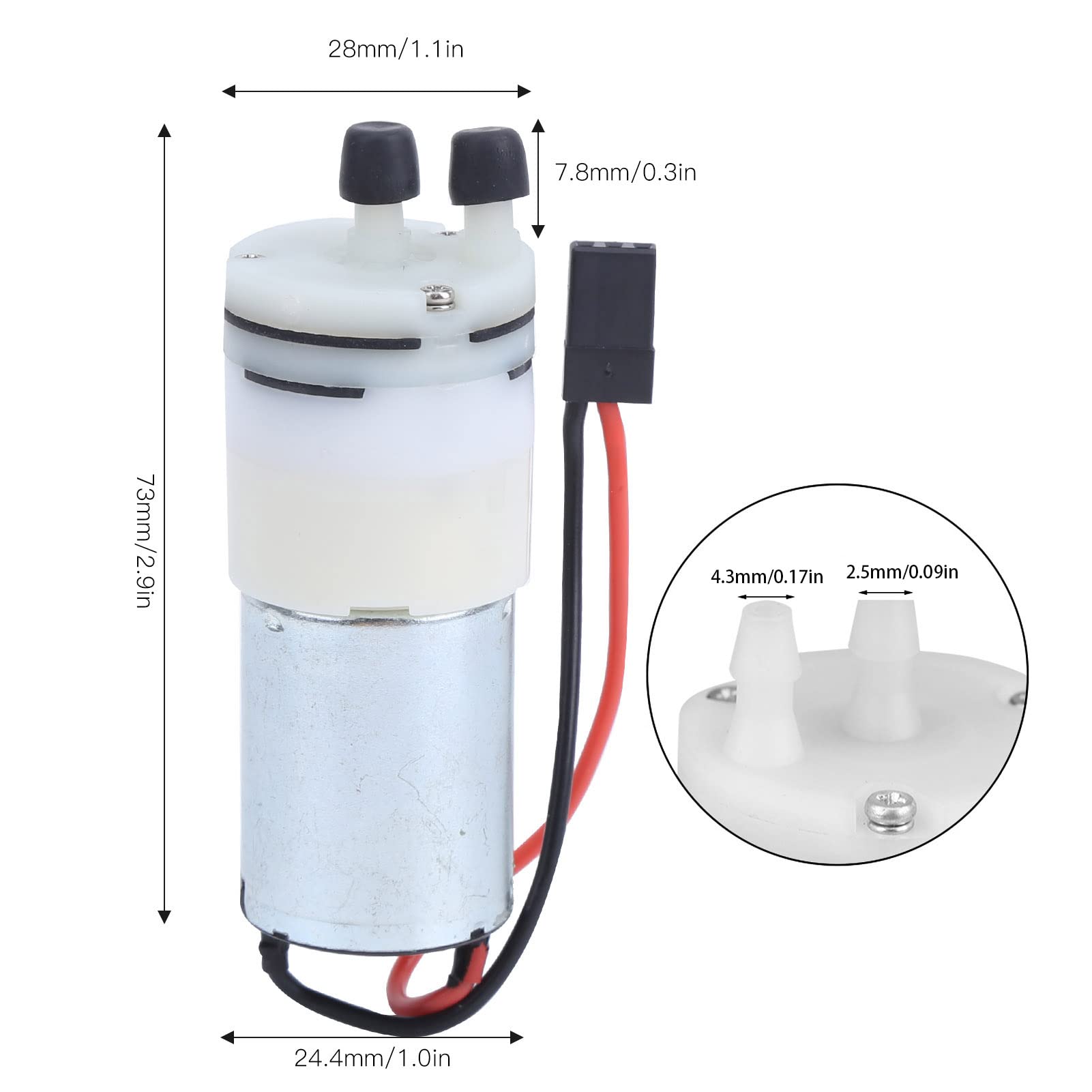 3-6V 370 Pompa di raffreddamento ad acqua con motore RC Boats impermeabile a basso rumore Mini pompa JR Plug