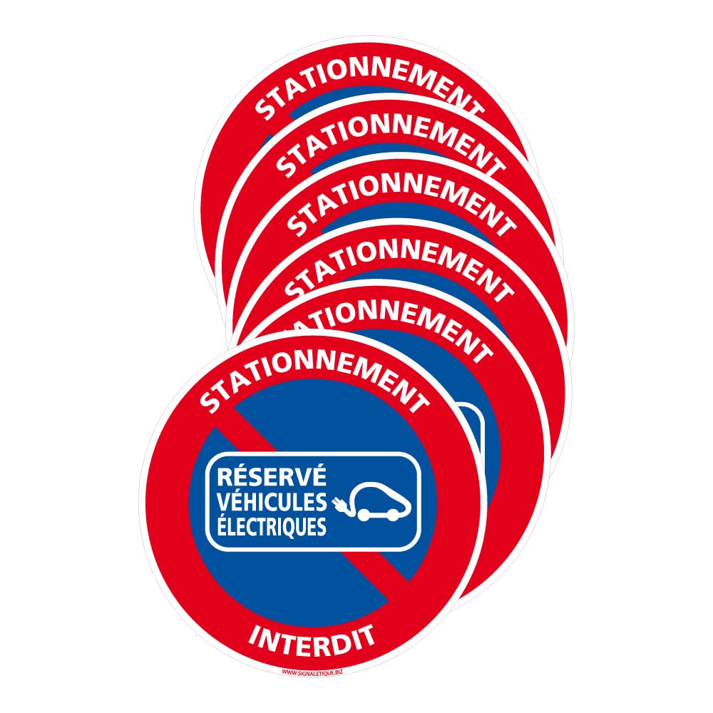 Autocollant Interdiction De Stationner - 21x21cm - Rouge - Résistant Aux Intempéries - Lot De 5