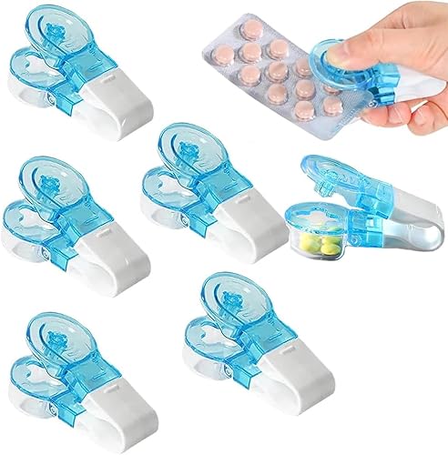 Miniatura 8 de Pastillero portátil, dispensador portátil de pastilleros, caja de almacenamiento de medicamentos, fácil de sacar píldoras del paquete para ancianos,