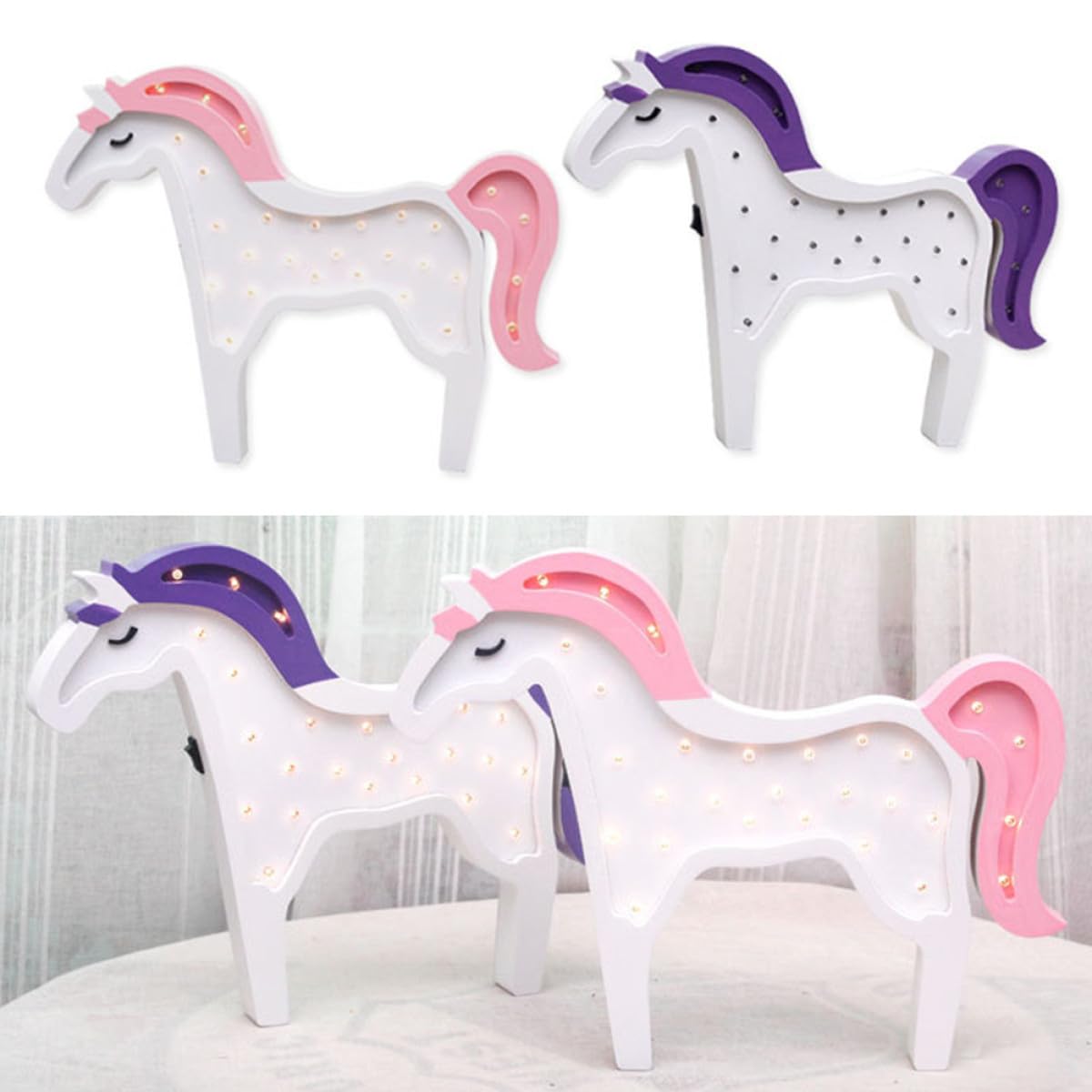 Artibetter Einhorn LED Wanddeko Wandbehang Rosa ohne Batterie für Wohnzimmer Schlafzimmer Party Geschenk