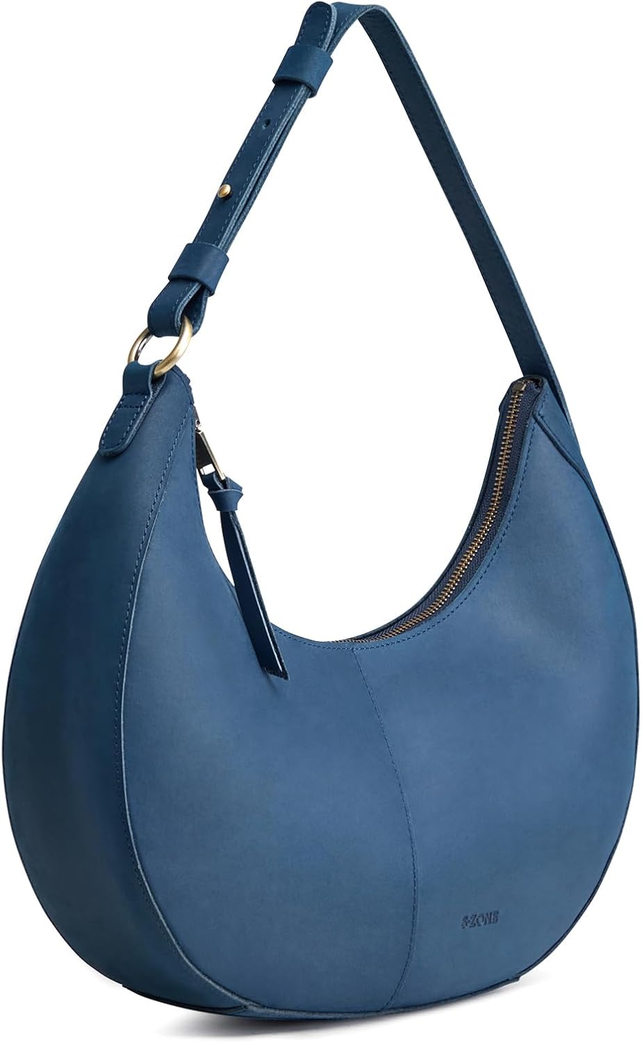 S-ZONE Top Grain Leather Shoulder Bags for Women Hobo Crescent Bag Handbags Purse - Image 8