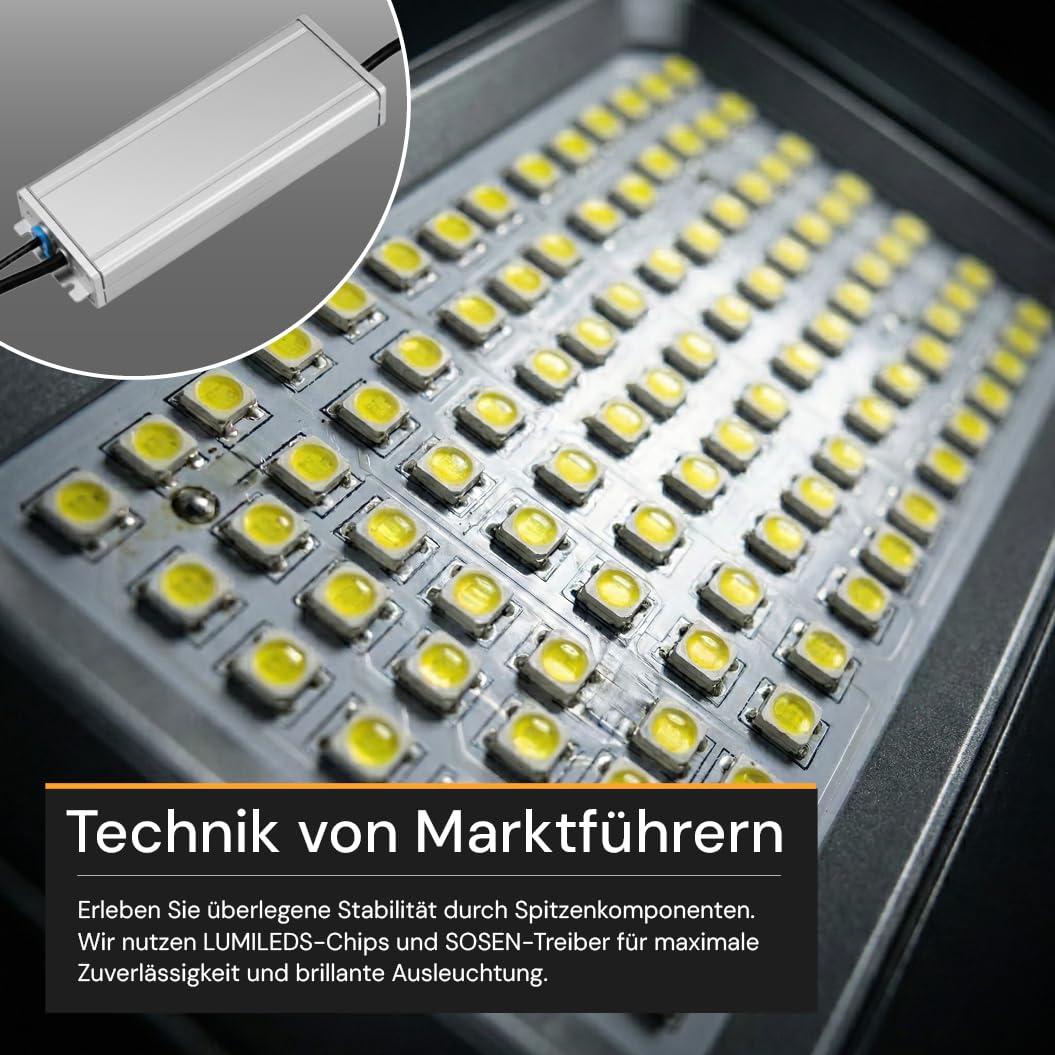 LED Straßenlaterne 30W dimmbar, 4500 Lumen, 3000K Warmweiß, IP66 Außenleuchte Mastleuchte, Straßenlampe außen für Hof Parkplatz Wege Industrie Außenbeleuchtung