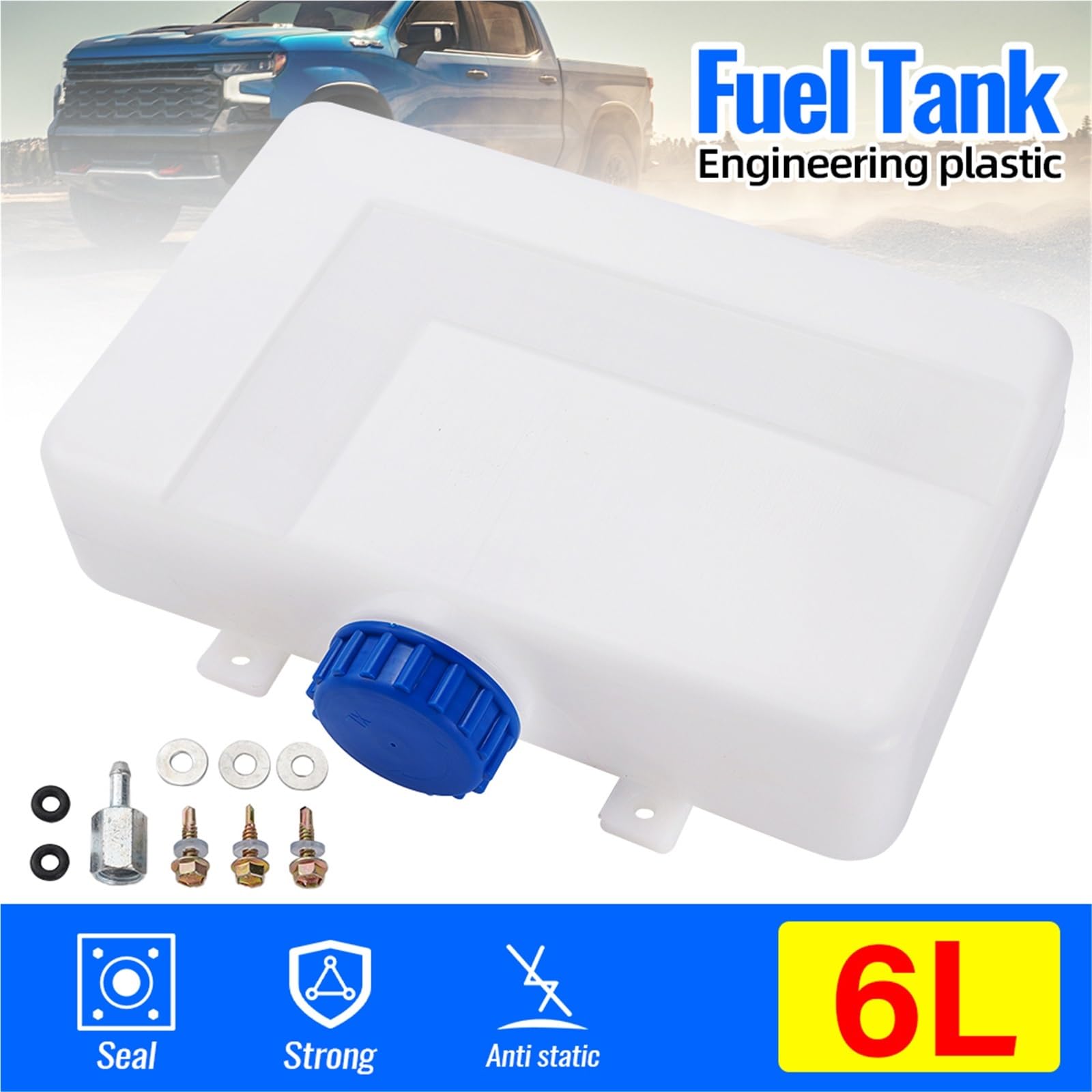 Aria Regolabile Serbatoio Carburante in Plastica da 6 Litri, Riscaldatore Diesel, Accessori per Riscaldatori, Parti di Ricambio per Serbatoi Carburante