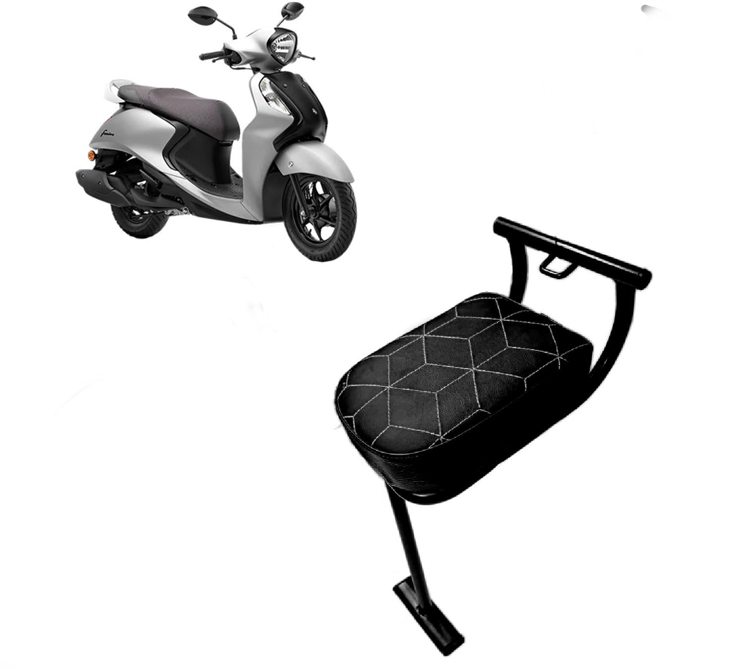 Auto Pearl Baby Seat Folding Stylish Stitching Designs Child Seat Compatible with Fascino 125