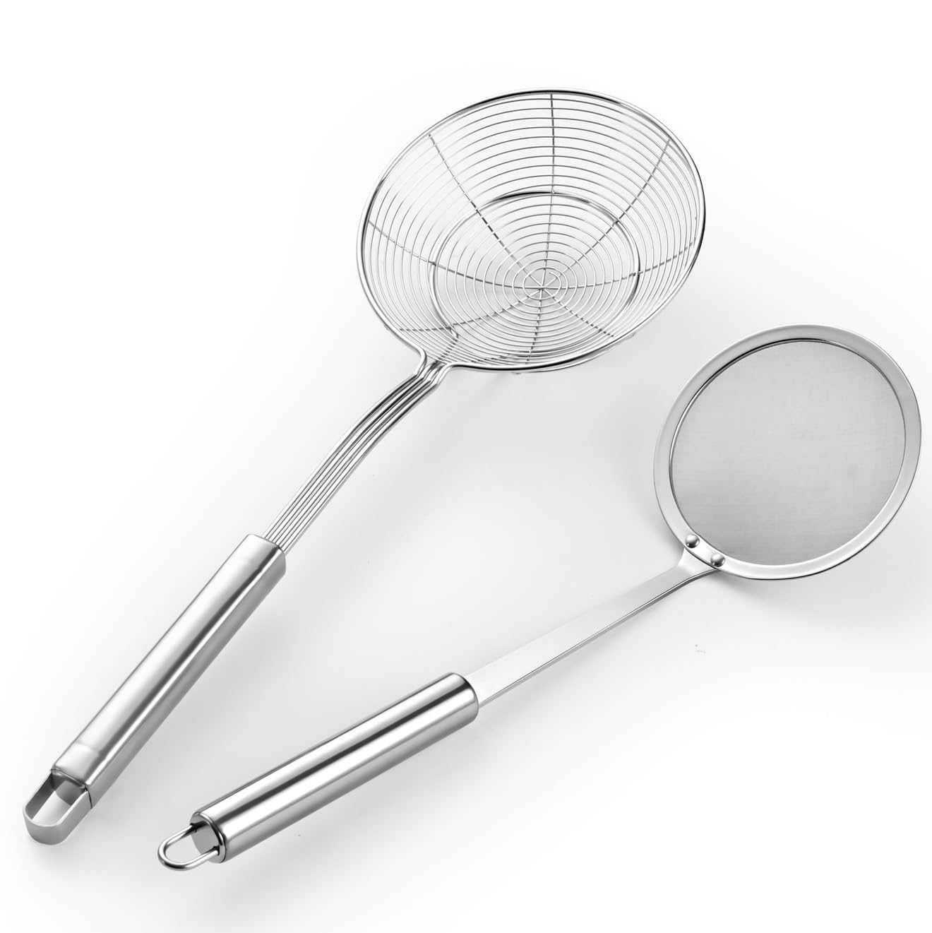 5.5 Inch Spider Strainer with Mesh Fatsoff Soup Scoop,Slotted Spoon for Cooking,Fat Skimmer Spoon for Kitchen Fryer Basket โ image 1