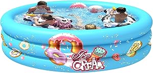 Inflatable Baby Kiddie Swimming Pool - 3 Rings Kid Swimming Pool Baby Ball Pit Pool Swimming Pools Summer Water Game Play Center for Baby Kids Girls Boys,Toddler,Yard,Garden,Backyard,Indoor&Outdoor