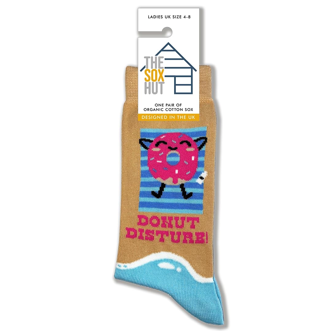 The Sox Hut Women's Multicolour Donut Disturb Socks For Size 4-8, Novelty Theme (Uk, Numeric, 4, Regular, Regular)