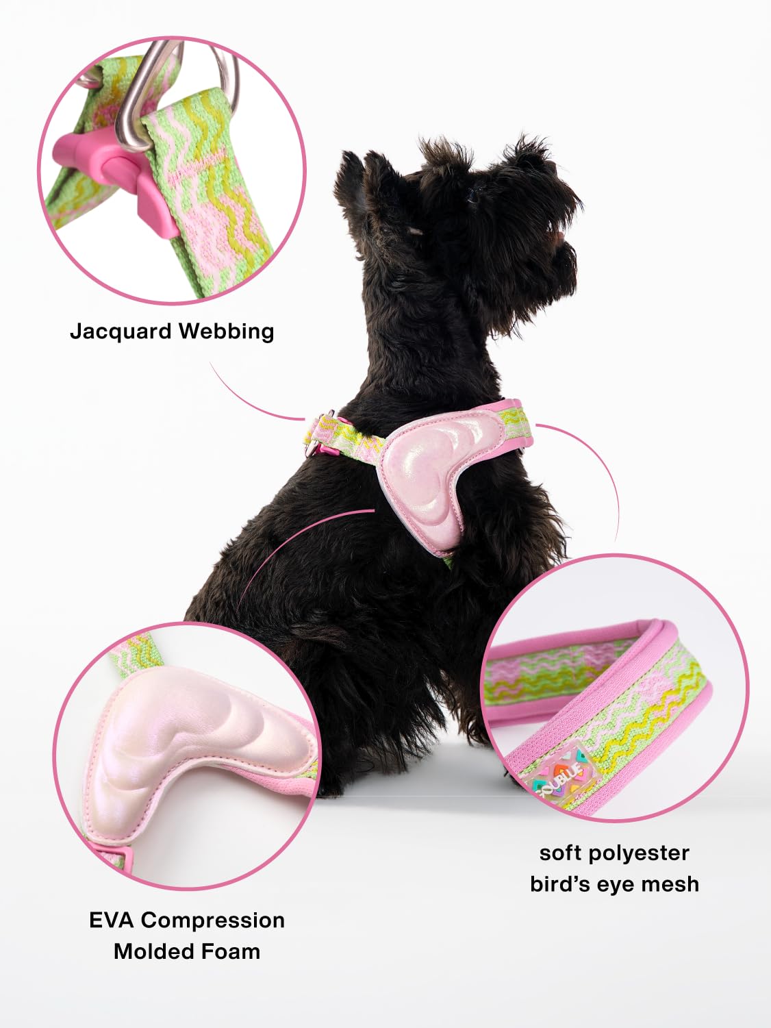 Harnais anti-traction pour chien Rose Sakura Taille S