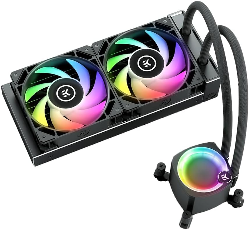 Nucleus AIO All-in-One Liquid CPU Cooler with EK FPT Fans, Water Cooling Computer Parts, 120mm Fan, Compatible with Latest Intel & AMD CPUs (240mm, Nucleus - CR240)