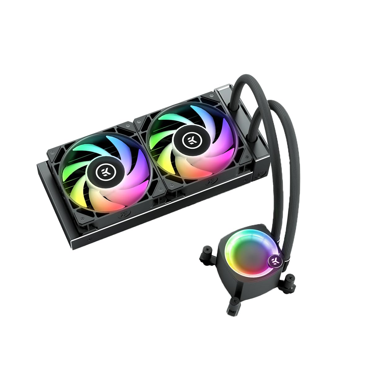 EK Nucleus AIO All-in-One Liquid CPU Cooler with EK FPT Fans, Water Cooling Computer Parts, 120mm Fan, Compatible with Latest Intel & AMD CPUs (240mm, Nucleus - CR240)