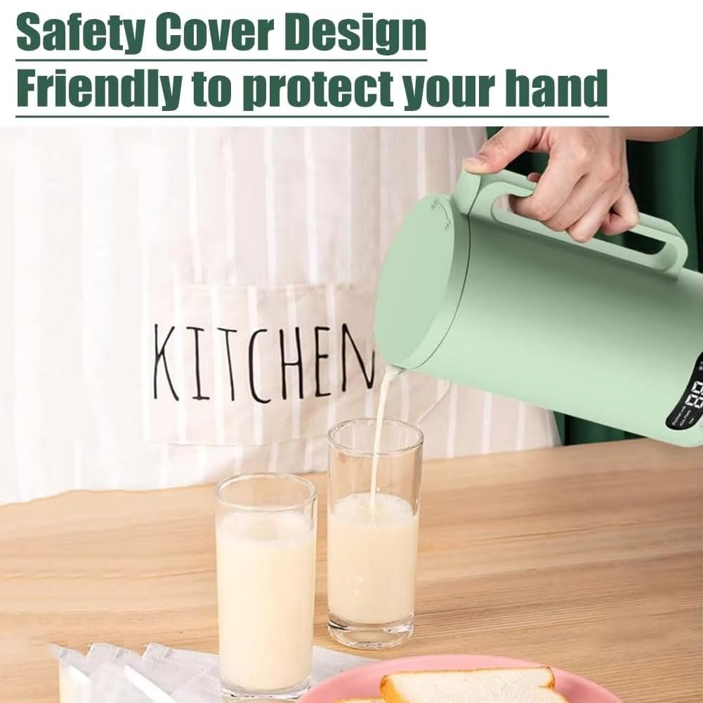 Mini Sojamilch Maker 350ml Wandbrecher mit Edelstahlklinge nur 23 Minuten 12H Reservierung Smart Panel Multifunktionale Sojamilch Maschine für Fruchtsaft Reispaste grün