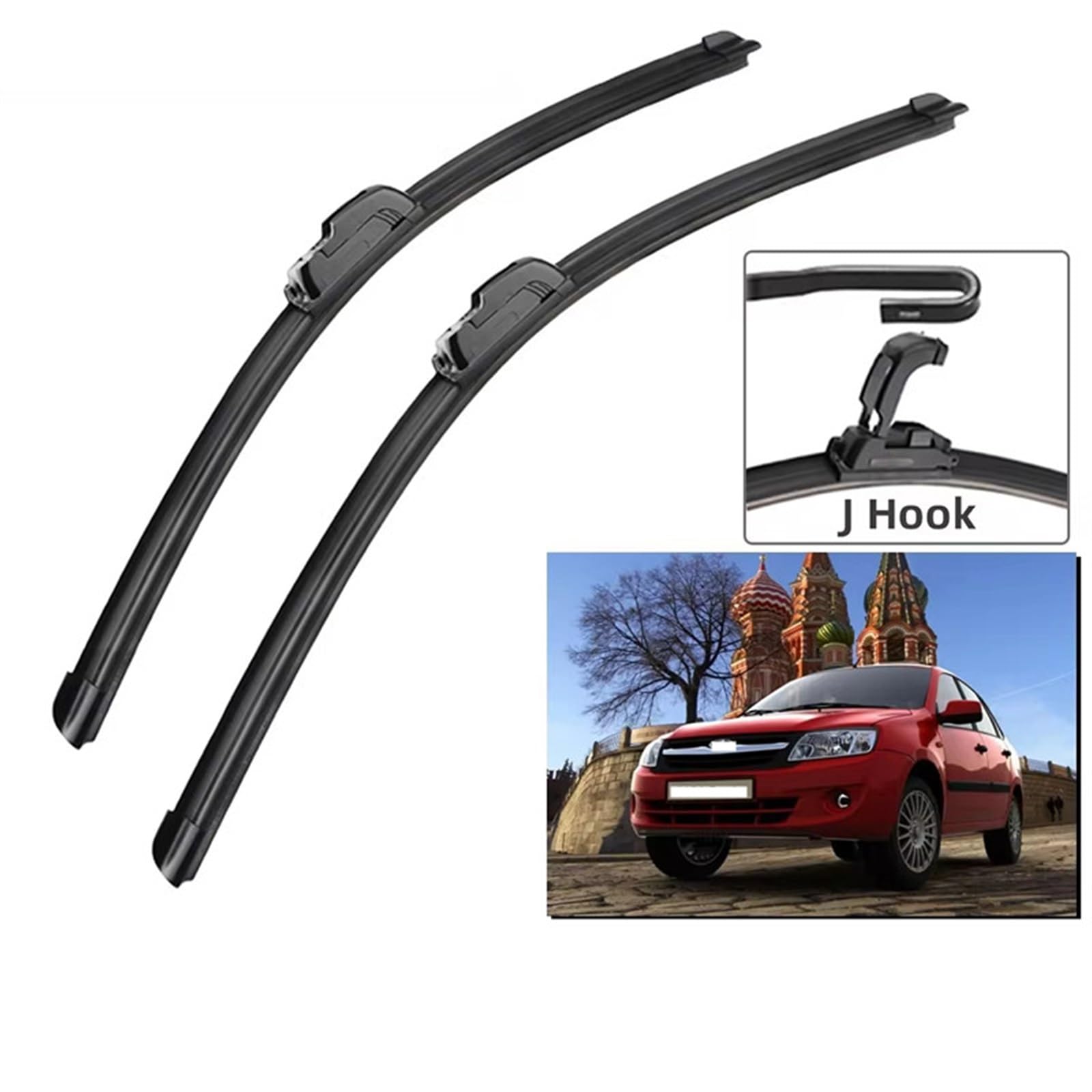 Spazzola Tergicristallo Compatibile con Lada per Granta 2011 2012 2013 Accessori per Auto Spazzole Tergicristallo Anteriore Tergicristalli Ganci per Tipo U J Ricambi Auto 24"+16"
