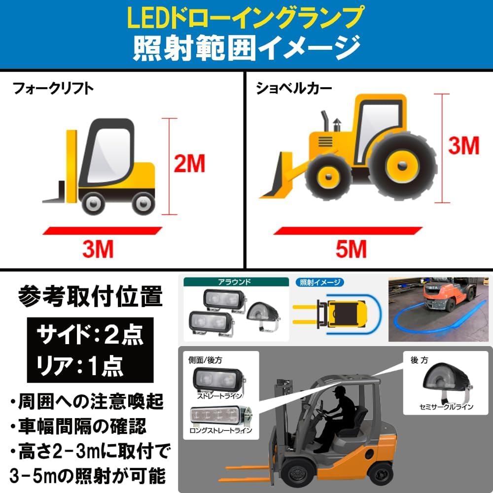 デルタ LED ワーニングランプ フォークリフト　DC12V～80V対応 Amazon | 株式会社デルタ LED ワーニングランプ 直線1灯