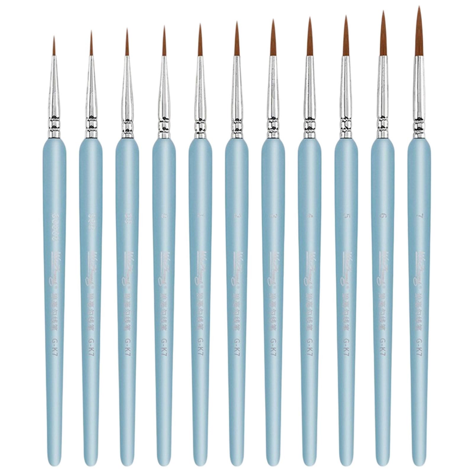 11Pcs Miniature Paint Brushes Set For Fine Detailing With Acrylic Watercolor Oil Gouache & Face Art Models Professional Calligraphy Brush Pen