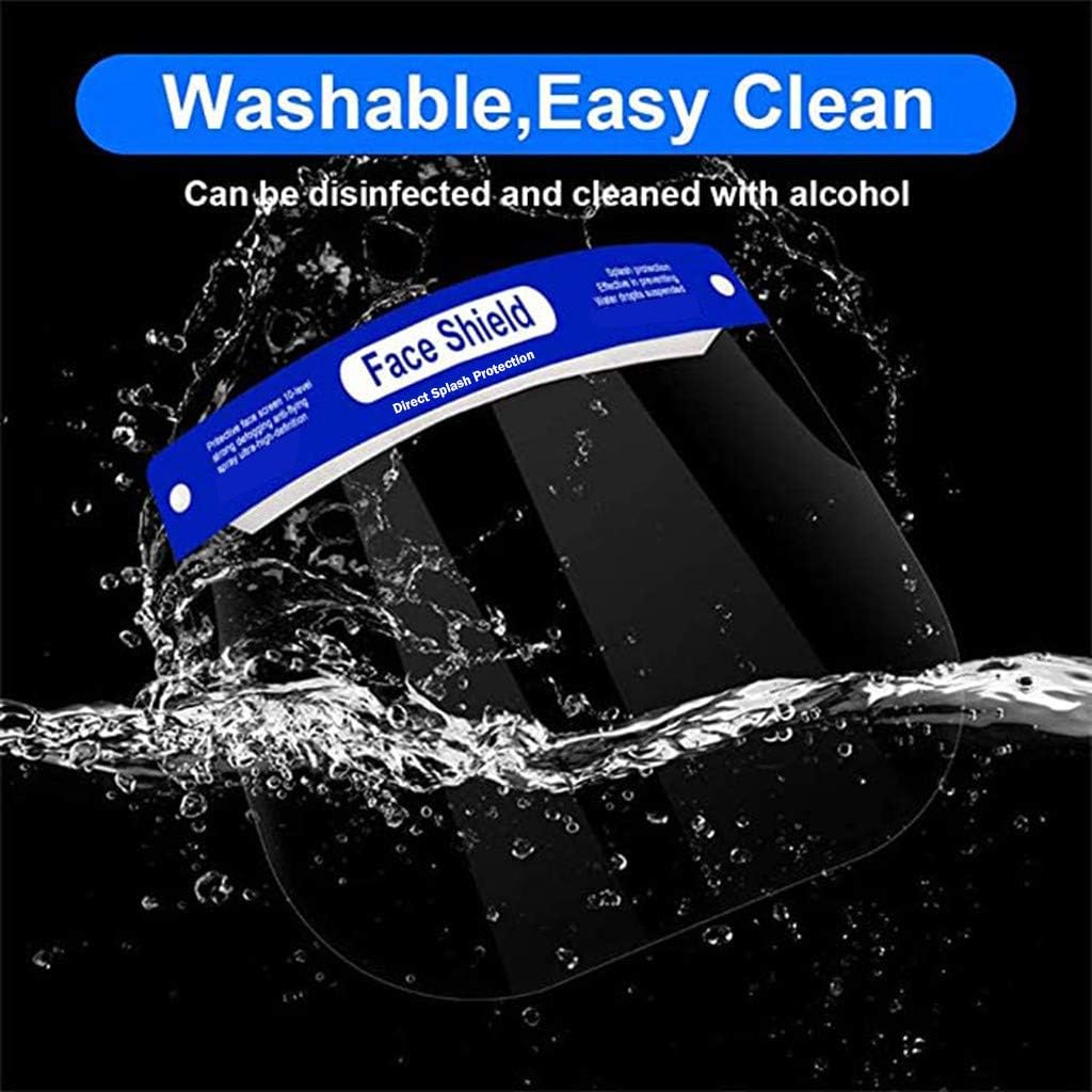 Kids Full Face Protective with Clear Vision Shields, Adjustable, Lightweight Reusable Children Anti Air Dust Eye Mouth Covering Transparent Breathable Windproof Dustproof Elastic Band (5PC)