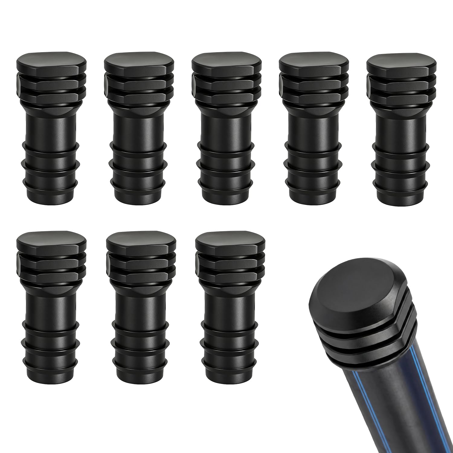 8 Pcs 13mm Hose End Stop Bung, Soaker Hose Closures Plastic Drip Pipe Plug