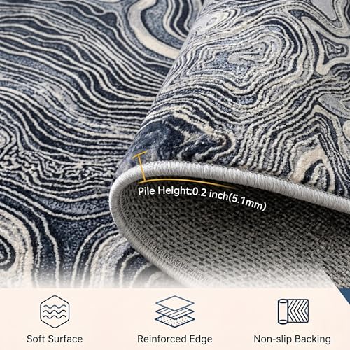 Image of Medallion Vintage Look Carpet for Living Room Bedroom Dining Room | Washable Area Rug with Non Slip TPR Backing | Modern Floor Carpet for Home(Design02-16x24 Inches)