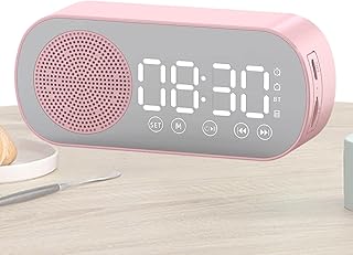 LOVOICE Digital Clock with Radio - Alarm Clock | Wireless Speaker Alarm Clock, Clock Radio, Desk Digital Alarm Clock with Speaker for Teen Boy Girl Kitchen Bedroom