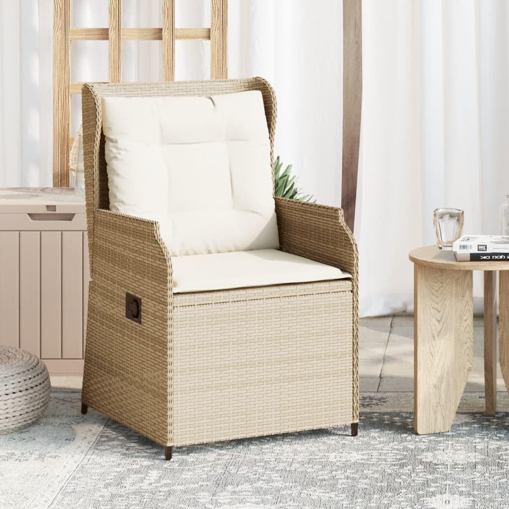 Set 2 Sedie da Giardino Reclinabili in Polyrattan con Cuscini | Poltrone relax con schienale regolabile e cuscini sfoderabili, ideali per arredare terrazza, balcone o patio esterno.
