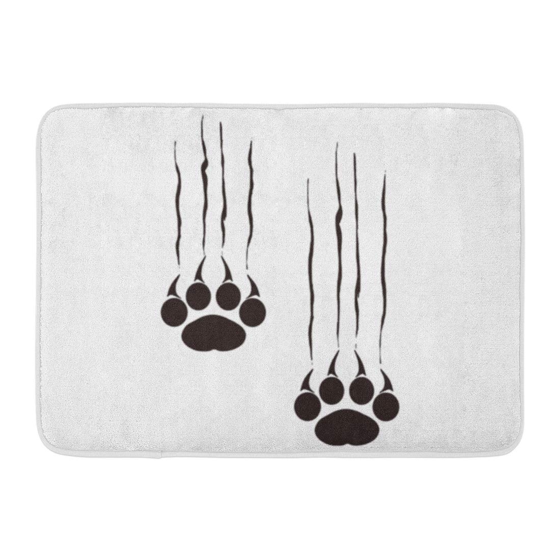 AoLismini Doormats Bath Rugs Outdoor/Indoor Door Mat Paw Footprints of Big Cat Panther Tiger Traces Cougar Jaguar Claw Bathroom Decor Rug Bath Mat