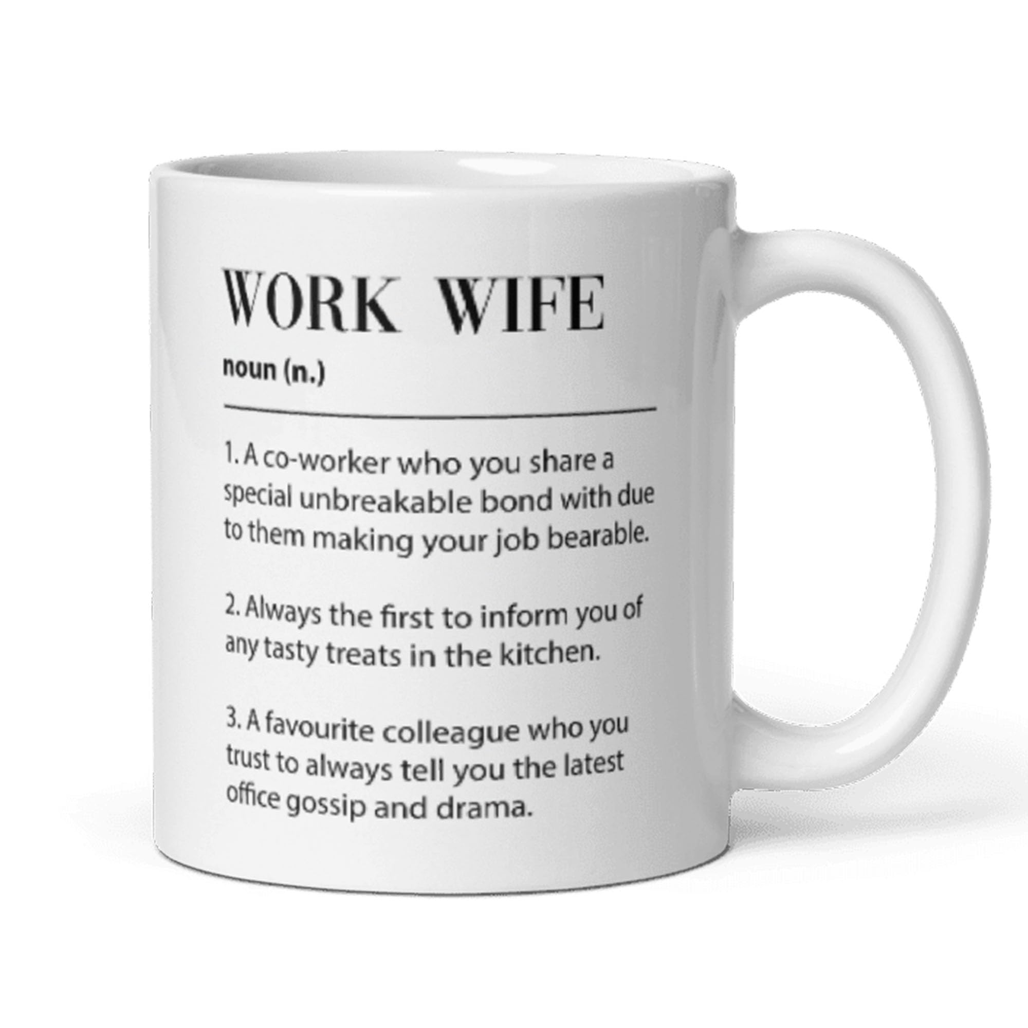 Confidently Quirky - Work Wife Definition White Mug - Funny Work Colleague Friend Birthday, Work Bestie Gift, Leaving Gift, Work Friendship Appreciation, Work Wife Birthday Gift